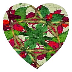 Floral Print Colorful Pattern Jigsaw Puzzle (heart) by dflcprints