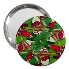 Floral Print Colorful Pattern 3  Handbag Mirror by dflcprints