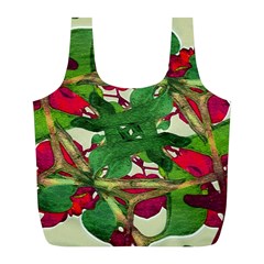 Floral Print Colorful Pattern Reusable Bag (l) by dflcprints