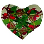 Floral Print Colorful Pattern 19  Premium Flano Heart Shape Cushion Front