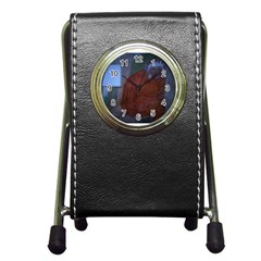 Neanderthal At Night Stationery Holder Clock