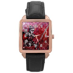 Knight Rose Gold Leather Watch 