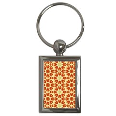 Colorful Floral Print Vector Style Key Chain (Rectangle)