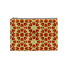 Colorful Floral Print Vector Style Cosmetic Bag (Medium)