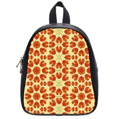 Colorful Floral Print Vector Style School Bag (Small)