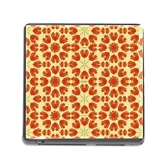 Colorful Floral Print Vector Style Memory Card Reader with Storage (Square)