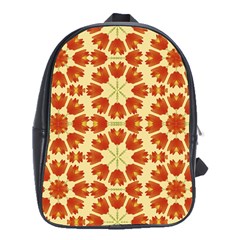 Colorful Floral Print Vector Style School Bag (XL)