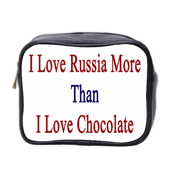 I Love Russia More Than I Love Chocolate Mini Travel Toiletry Bag (Two Sides)