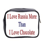 I Love Russia More Than I Love Chocolate Mini Travel Toiletry Bag (Two Sides) Back