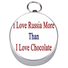 I Love Russia More Than I Love Chocolate Silver Compass by Supernova23