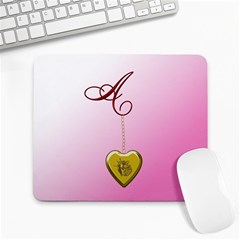 A Golden Rose Heart Locket Large Mouse Pad (rectangle)