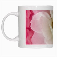 White Rose With Pink Leaves Around  White Coffee Mug by dflcprints