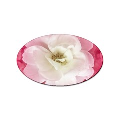 White Rose With Pink Leaves Around  Sticker 10 Pack (oval) by dflcprints