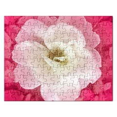 White Rose With Pink Leaves Around  Jigsaw Puzzle (rectangle) by dflcprints