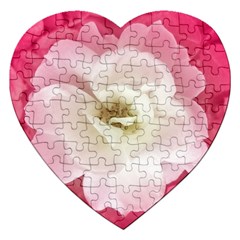 White Rose With Pink Leaves Around  Jigsaw Puzzle (heart) by dflcprints