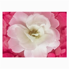 White Rose With Pink Leaves Around  Glasses Cloth (large, Two Sided) by dflcprints