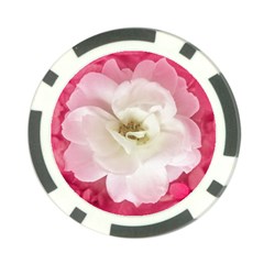 White Rose With Pink Leaves Around  Poker Chip by dflcprints