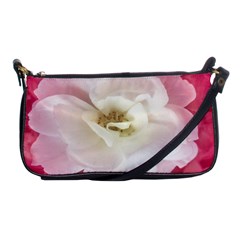 White Rose With Pink Leaves Around  Evening Bag by dflcprints