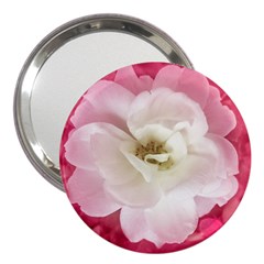 White Rose With Pink Leaves Around  3  Handbag Mirror by dflcprints