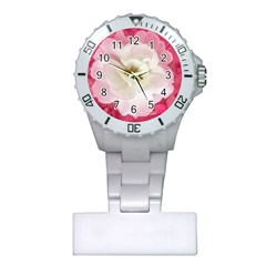 White Rose With Pink Leaves Around  Nurses Watch by dflcprints