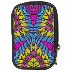 Crazy Zebra Print  Compact Camera Leather Case by OCDesignss