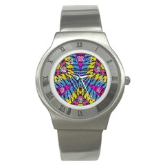 Crazy Zebra Print  Stainless Steel Watch (slim) by OCDesignss