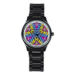 Crazy Zebra Print  Sport Metal Watch (black) by OCDesignss