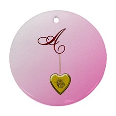 A Golden Rose Heart Locket Ornament (round)