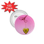 A Golden Rose Heart Locket 1.75  Button (100 pack)  Front