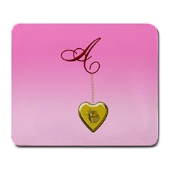 A Golden Rose Heart Locket Large Mousepad