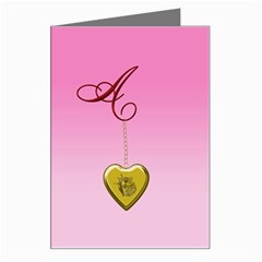 A Golden Rose Heart Locket Greeting Card by cherestreasures