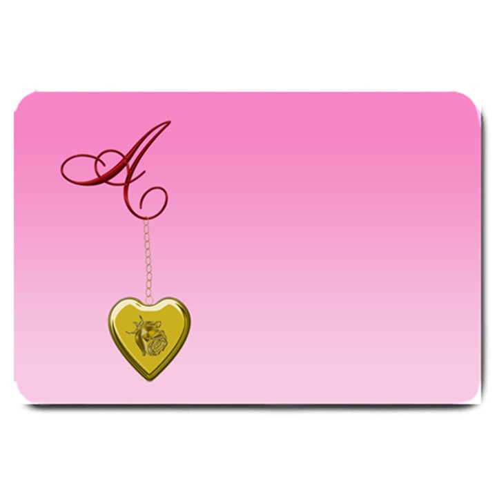 A Golden Rose Heart Locket Large Doormat