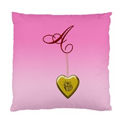 A Golden Rose Heart Locket Standard Cushion Case (two Sides)