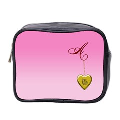 A Golden Rose Heart Locket Mini Toiletries Bag (two Sides)