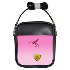 A Golden Rose Heart Locket Girls Sling Bag