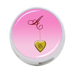 A Golden Rose Heart Locket 4-port Usb Hub (one Side)