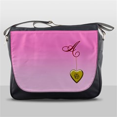 A Golden Rose Heart Locket Messenger Bag