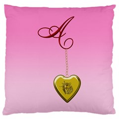 A Golden Rose Heart Locket Large Cushion Case (two Sides)