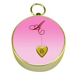 A Golden Rose Heart Locket Gold Compass by cherestreasures