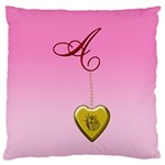 A Golden Rose Heart Locket Large Flano Cushion Case (One Side) Front