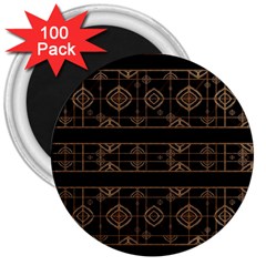 Dark Geometric Abstract Pattern 3  Button Magnet (100 Pack) by dflcprints