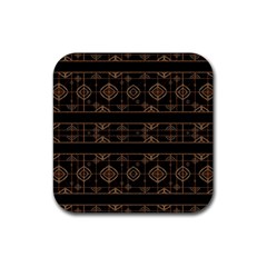 Dark Geometric Abstract Pattern Drink Coaster (square)