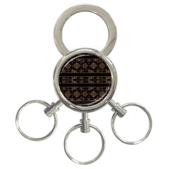 Dark Geometric Abstract Pattern 3-ring Key Chain by dflcprints