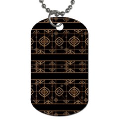 Dark Geometric Abstract Pattern Dog Tag (one Sided) by dflcprints