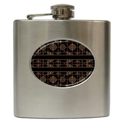 Dark Geometric Abstract Pattern Hip Flask by dflcprints