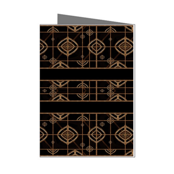 Dark Geometric Abstract Pattern Mini Greeting Card (8 Pack)