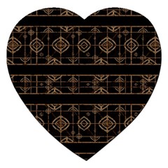 Dark Geometric Abstract Pattern Jigsaw Puzzle (heart) by dflcprints