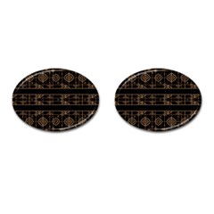 Dark Geometric Abstract Pattern Cufflinks (oval) by dflcprints