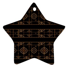 Dark Geometric Abstract Pattern Star Ornament (two Sides) by dflcprints