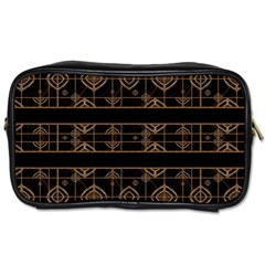 Dark Geometric Abstract Pattern Travel Toiletry Bag (one Side) by dflcprints